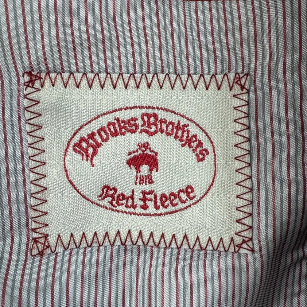 Brooks Brothers Red Fleece Suit‎ Jacket Mens 42L Blue Pinstripe Wool Tollegno